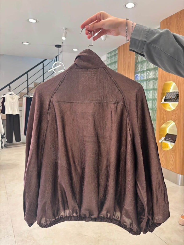 Kahve Dik Yaka Bomber Ceket 9775-Kahve
