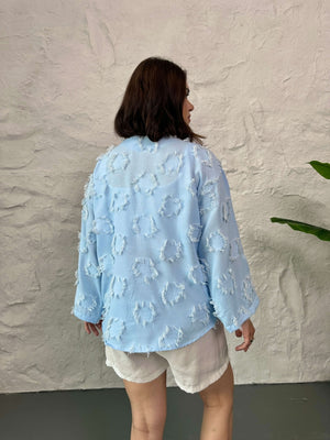 Bebe Mavi Püsküllü Kimono