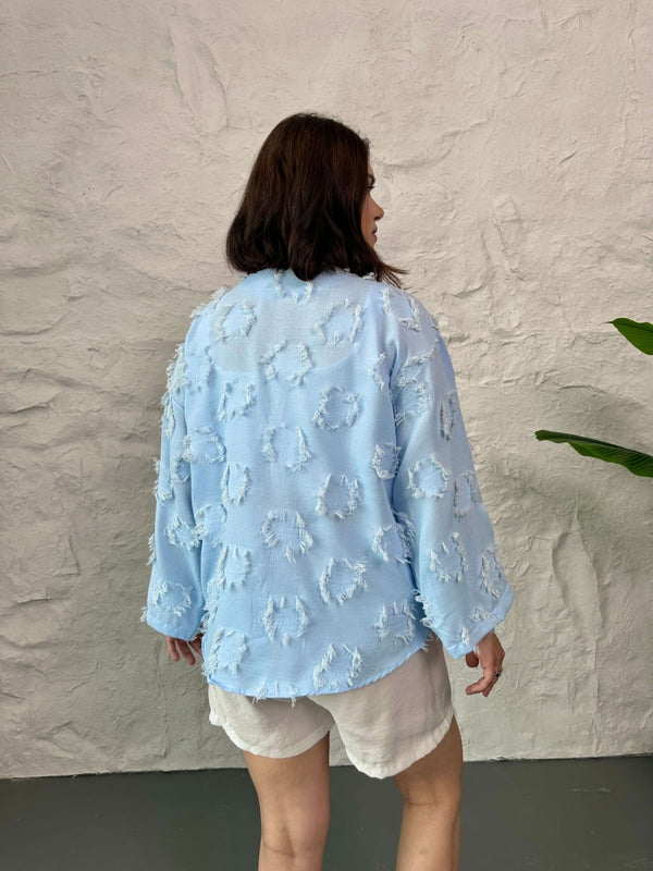 Bebe Mavi Püsküllü Kimono