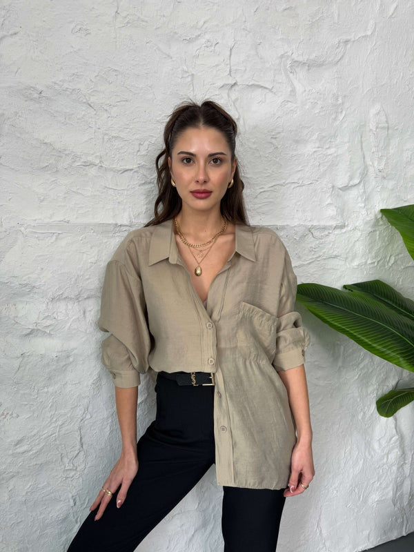 Perry Haki Dökümlü Gömlek 4612-HAKİ