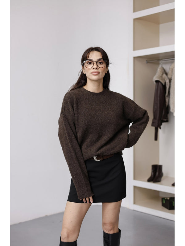 Acı Kahve Bisiklet Yaka Yumoş Kazak 2373-Acı Kahve