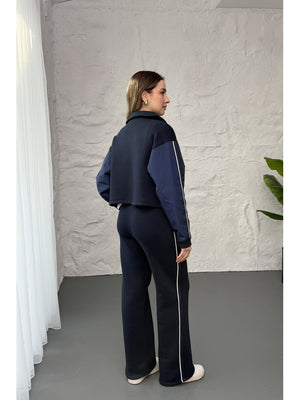 Lacivert Paraşüt Cepli Şardonlu Takım 1912-Lacivert