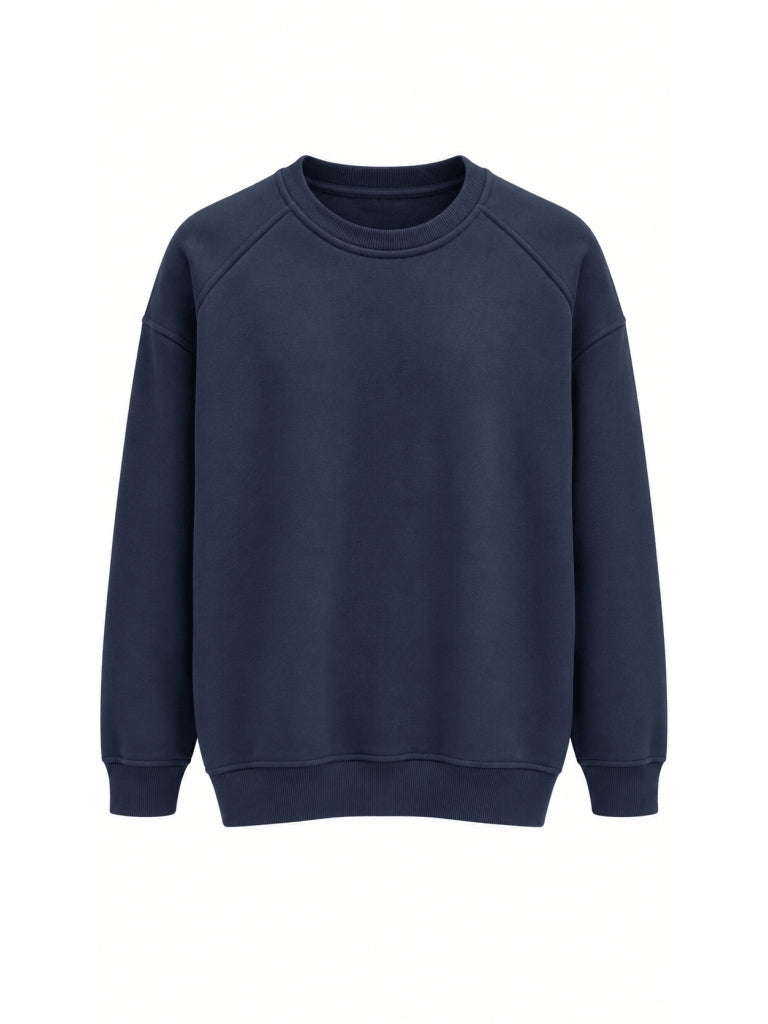 Lacivert Oversize Şardonlu Sweat M-7912-Lacivert