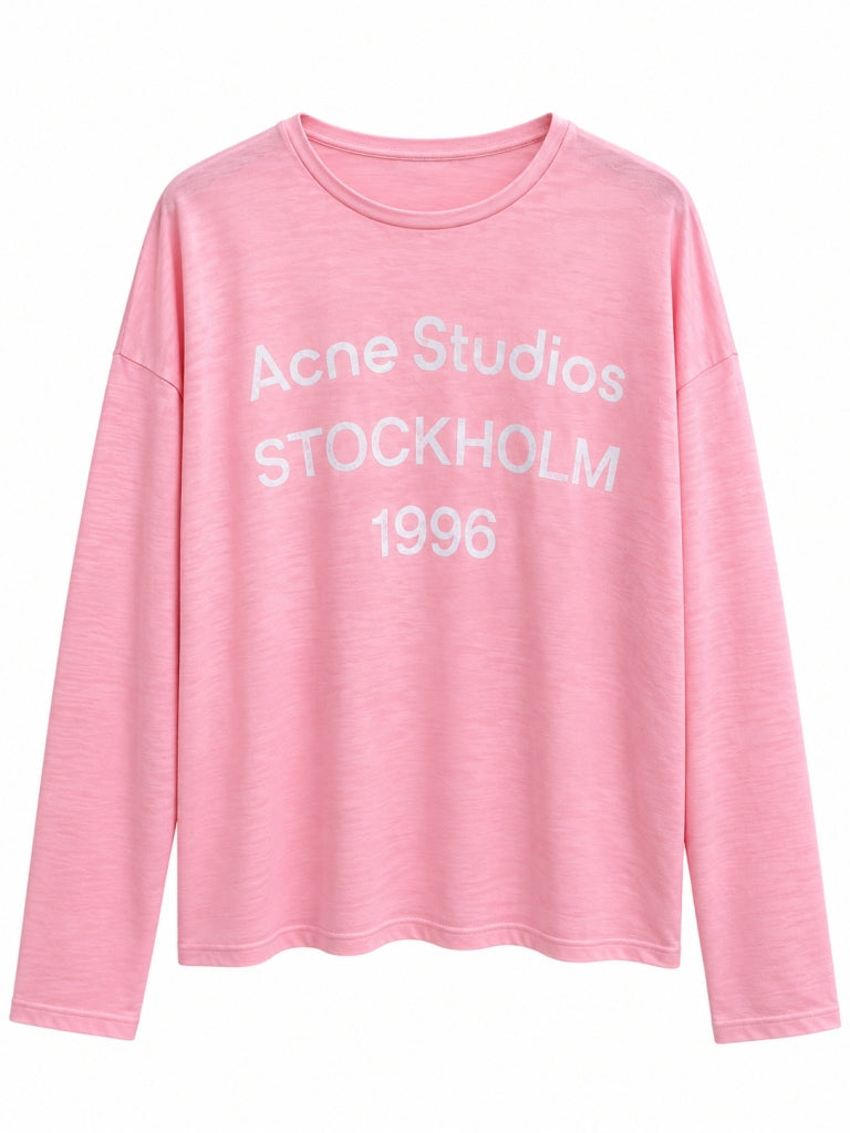 Pembe Lazer Kesim Baskılı Sweat 1133-Pembe
