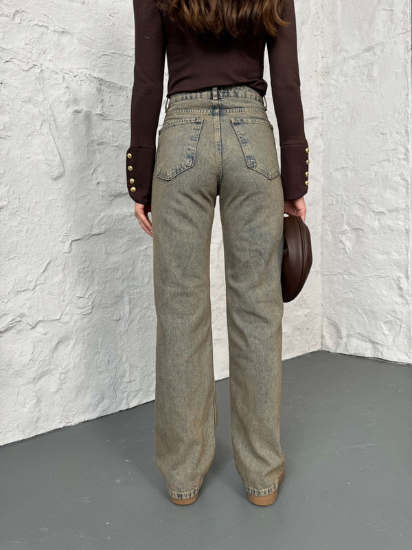 Vintage Yıkamalı Straight Orj Jean 24111-Vintage Yıkamalı