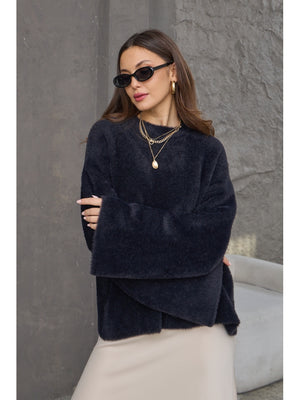 Siyah Oversize Premium Yumoş Kazak