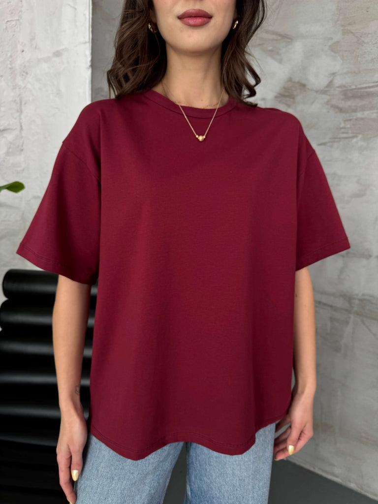 Bordo Oversize Basic Tshirt