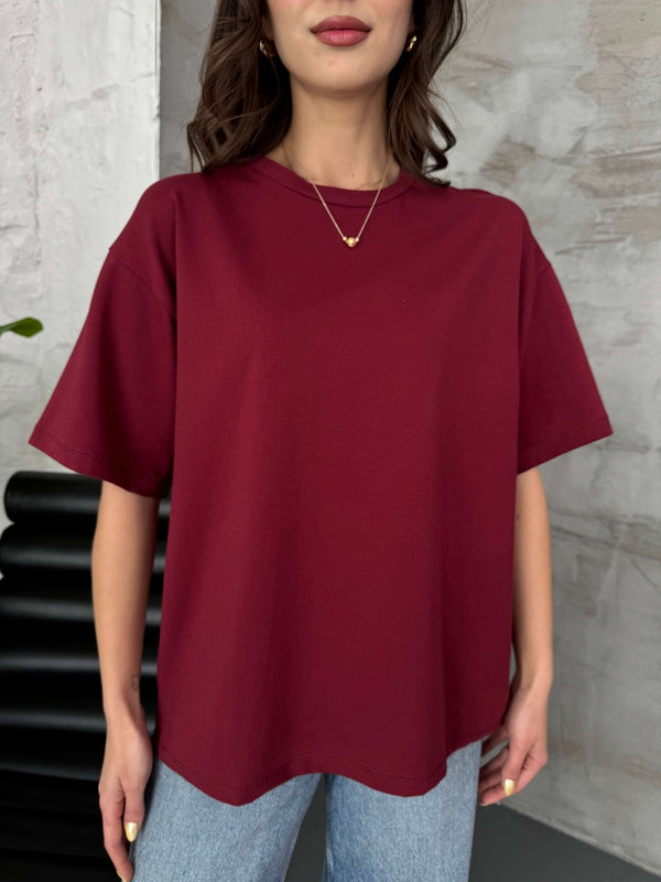 Bordo Oversize Basic Tshirt