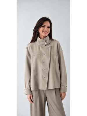 Bej Çıtçıtlı Kaşe Gömlek 005172-Bej