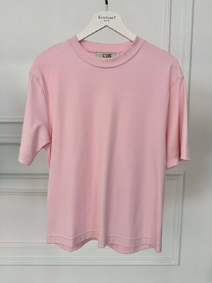 Pembe Bisiklet Yaka Basıc Tshirt 6597-Pembe
