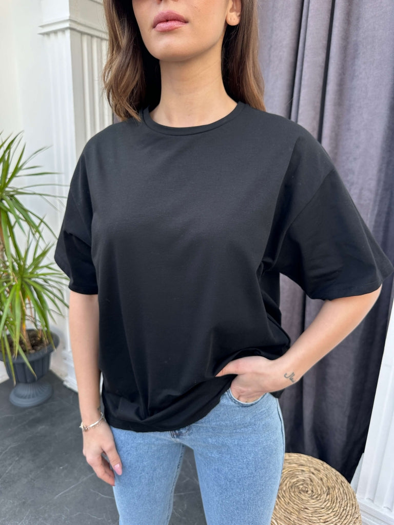 Siyah Oversize Basic Tshirt
