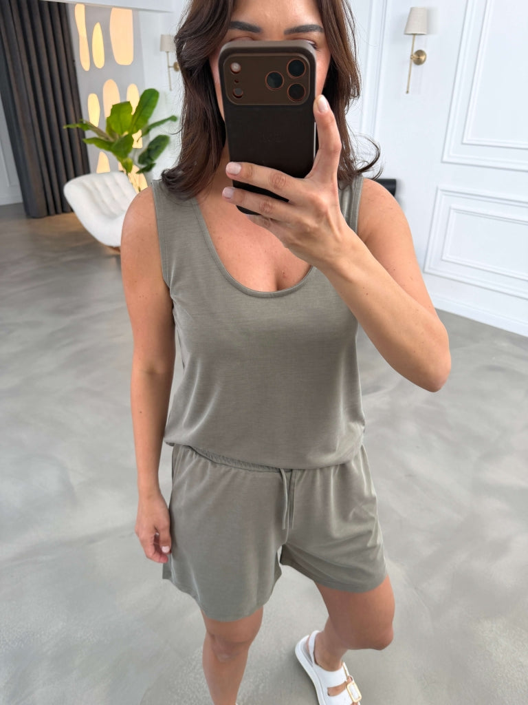 Haki Şortlu Modal Takım 2464-Hakii