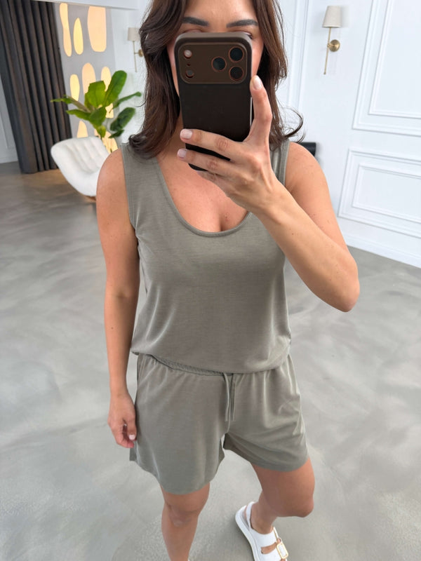 Haki Şortlu Modal Takım 2464-Hakii
