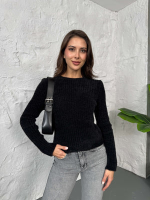 Siyah Simli Yumoş Kazak 2543-SİYAH