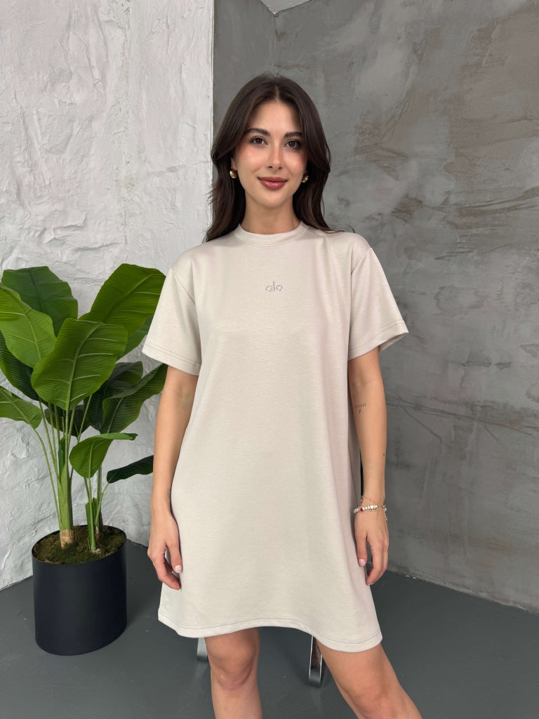 Taş Orj Kısa Kol Modal Elbise