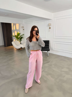 Pembe Orj Marka Tencel Pantolon 8002-Pembe