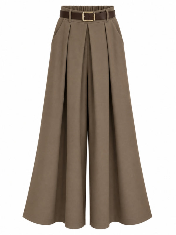 Haki Gold Kemerli Etek Pantolon 51502-Haki