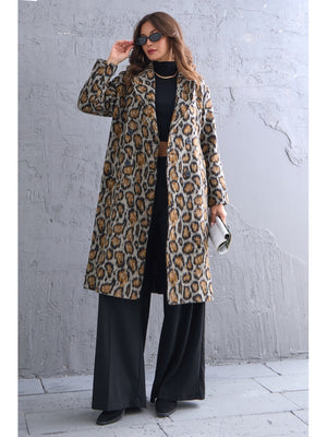 Leopar Desen Oversize Kaban
