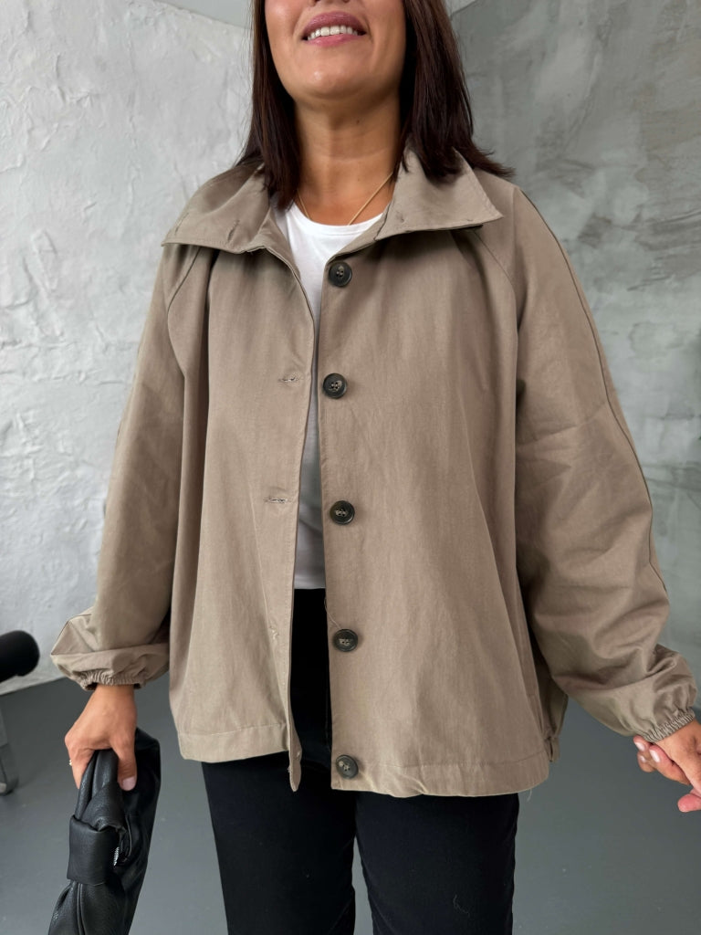 Vizon  Oversize Dik Yaka Trenç