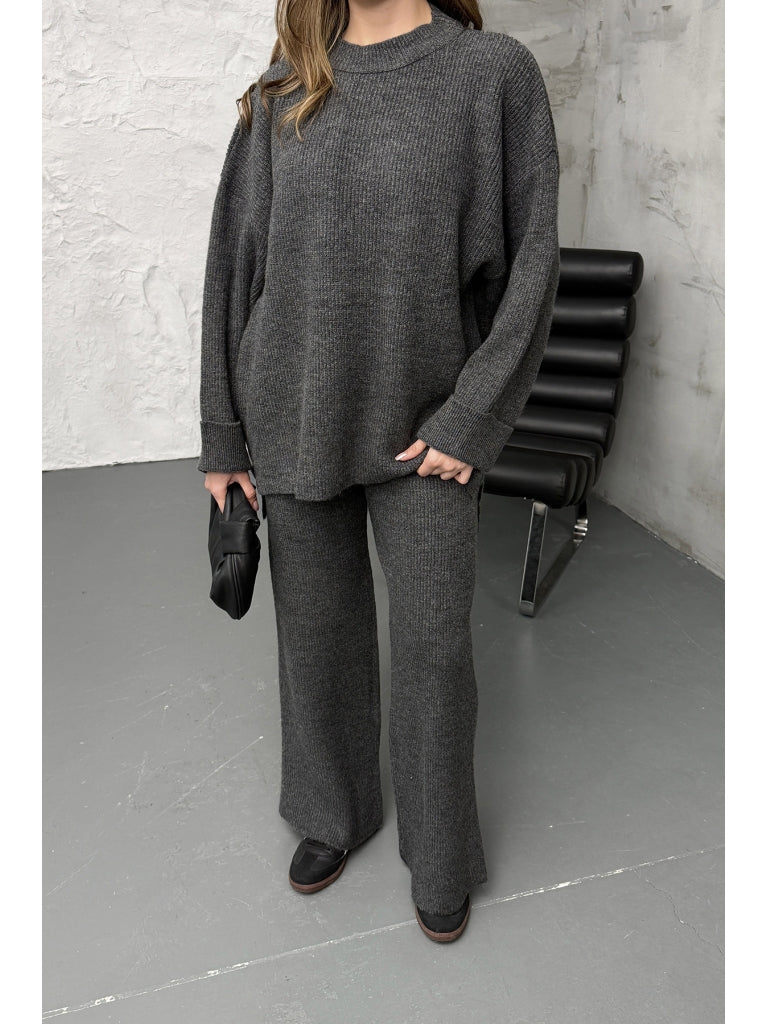 Antrasit Oversize Örme Takım 25812-Antrasit