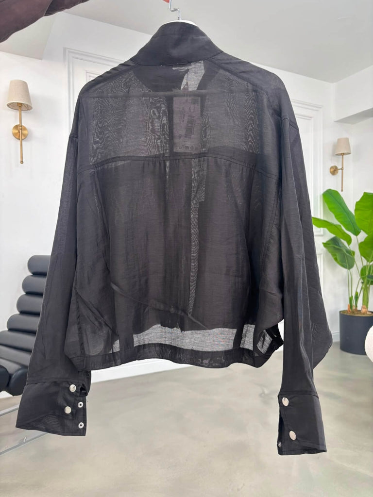 Siyah Cepli Oversize Transparan Ceket 9753-Siyah
