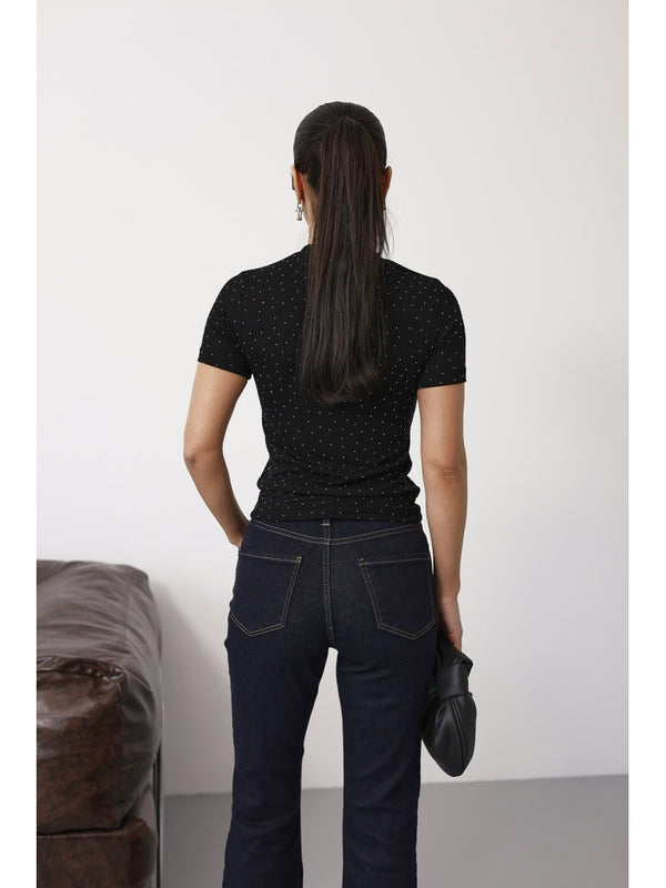 Siyah Taş Baskılı Body EY137-Siyah