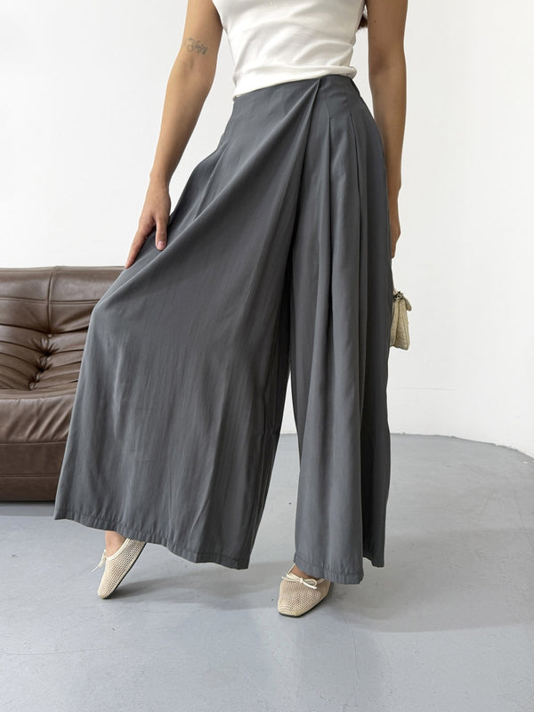 Antrasit Beli Pilili Tencel Pantolon 51204-Antrasit