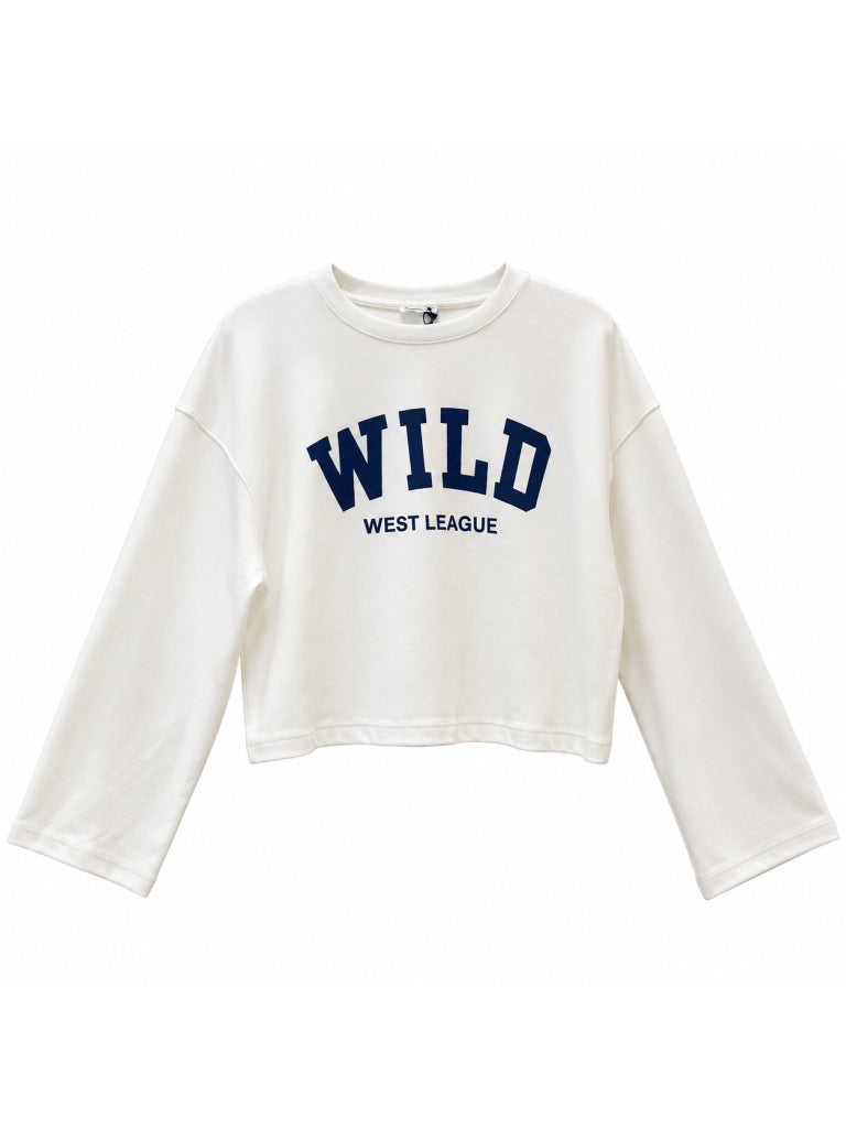 Ekru Wild Baskılı Sweat 12510-Ekru