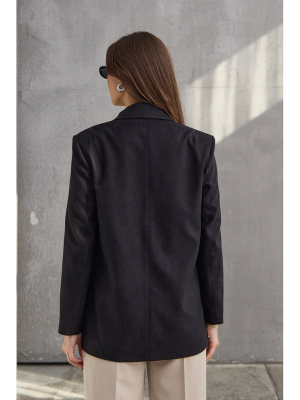 Siyah  Zr Model Süet Blazer Ceket