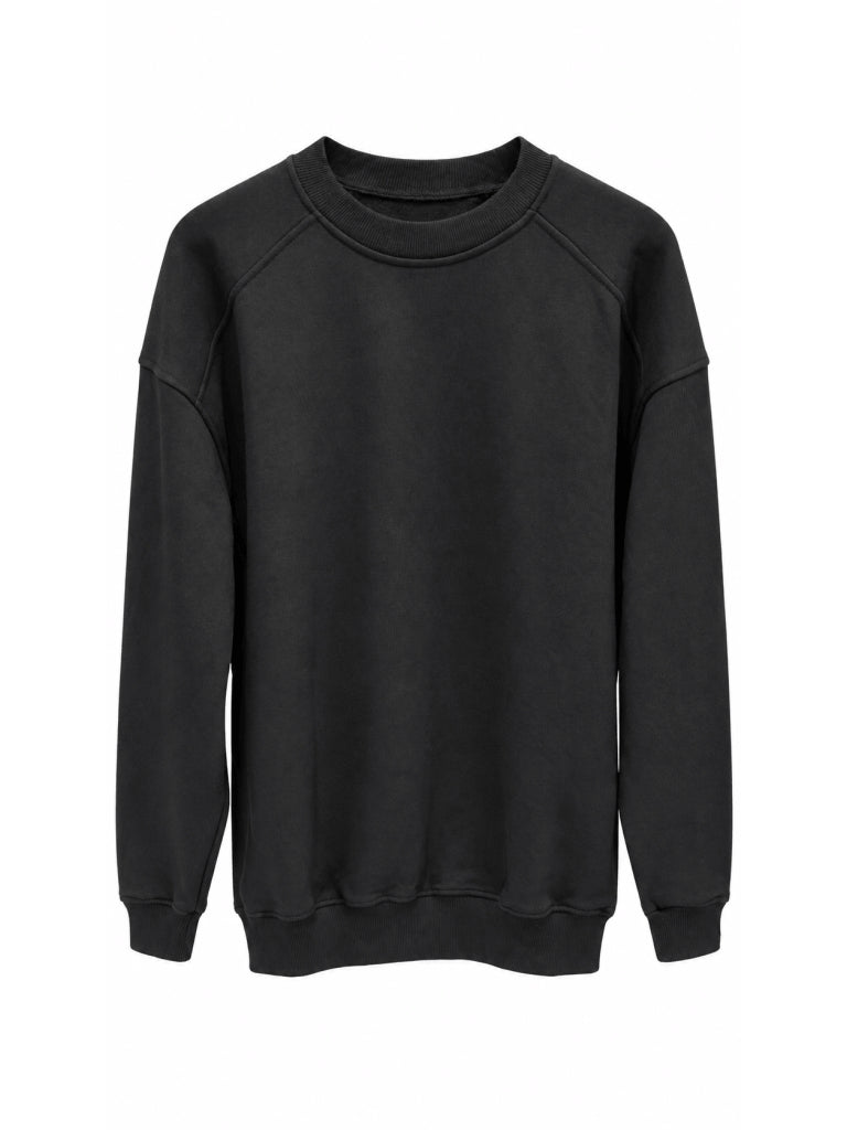 Siyah Oversize Şardonlu Sweat M-7912-Siyah