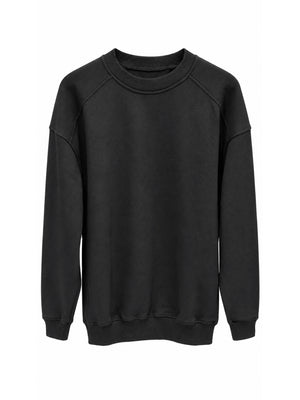 Siyah Oversize Şardonlu Sweat M-7912-Siyah