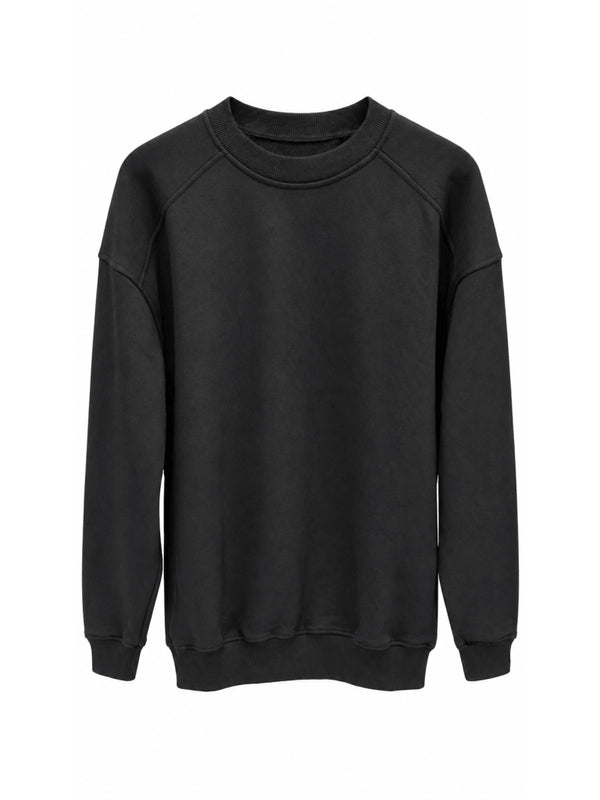 Siyah Oversize Şardonlu Sweat M-7912-Siyah