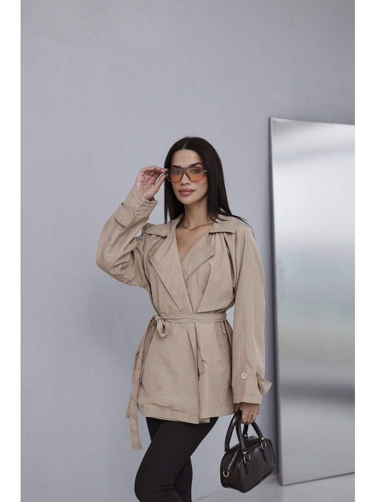 Taş Salaş Kuşaklı Trençkot AK0008-Taş