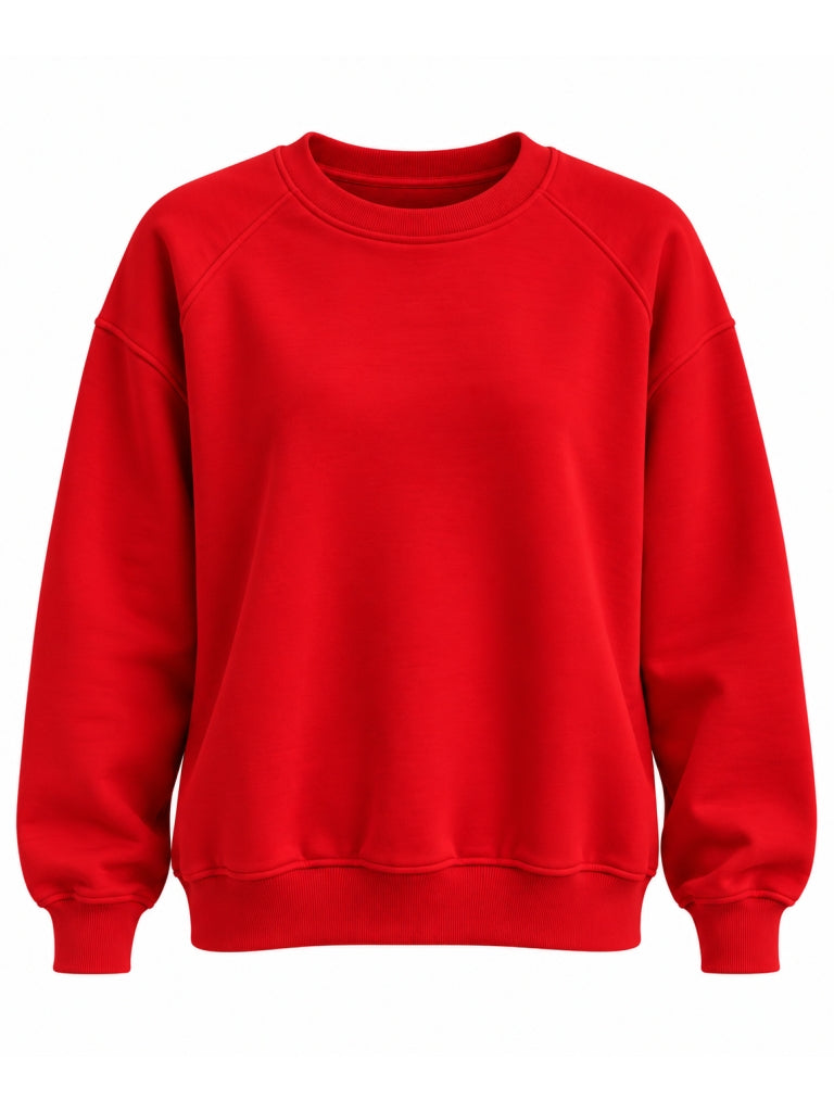 Kırmızı Oversize Şardonlu Sweat 7912-Kırmızı