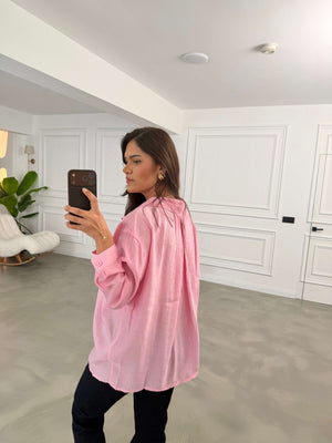 Perry Şeker Pembe Dökümlü Gömlek 4612-Şeker Pembe