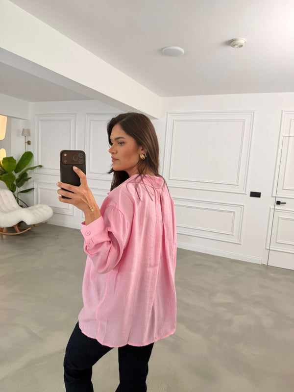 Perry Şeker Pembe Dökümlü Gömlek 4612-Şeker Pembe
