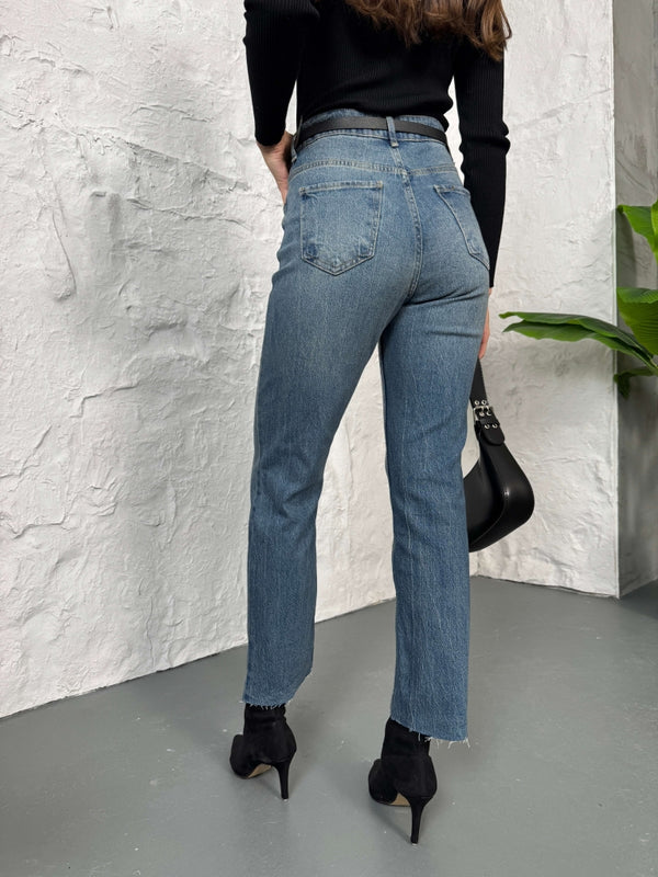 Mavi Boy Fit Kesik Paça Orj Jean 2402-Mavi
