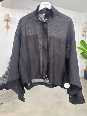Siyah Cepli Oversize Transparan Ceket 9753-Siyah
