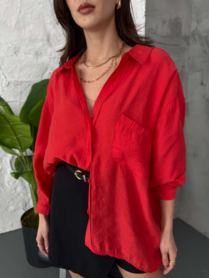 Perry Kırmızı Dökümlü Gömlek 4612-KIRMIZI