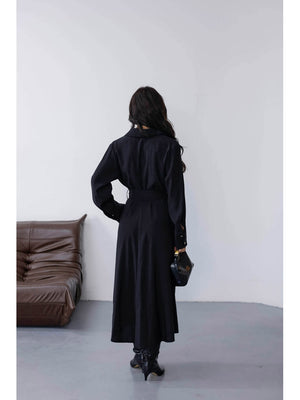 Siyah Beli Pileli Kemerli Elbise 8254-Siyah