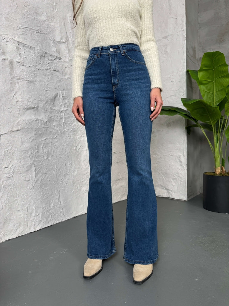 Mavi İspanyol Paça Jean G2106-Mavi