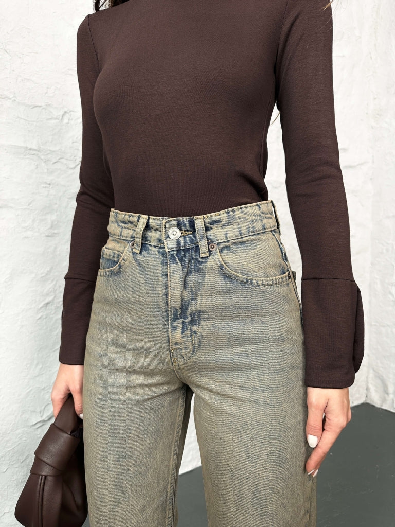 Vintage Yıkamalı Straight Orj Jean 24111-Vintage Yıkamalı