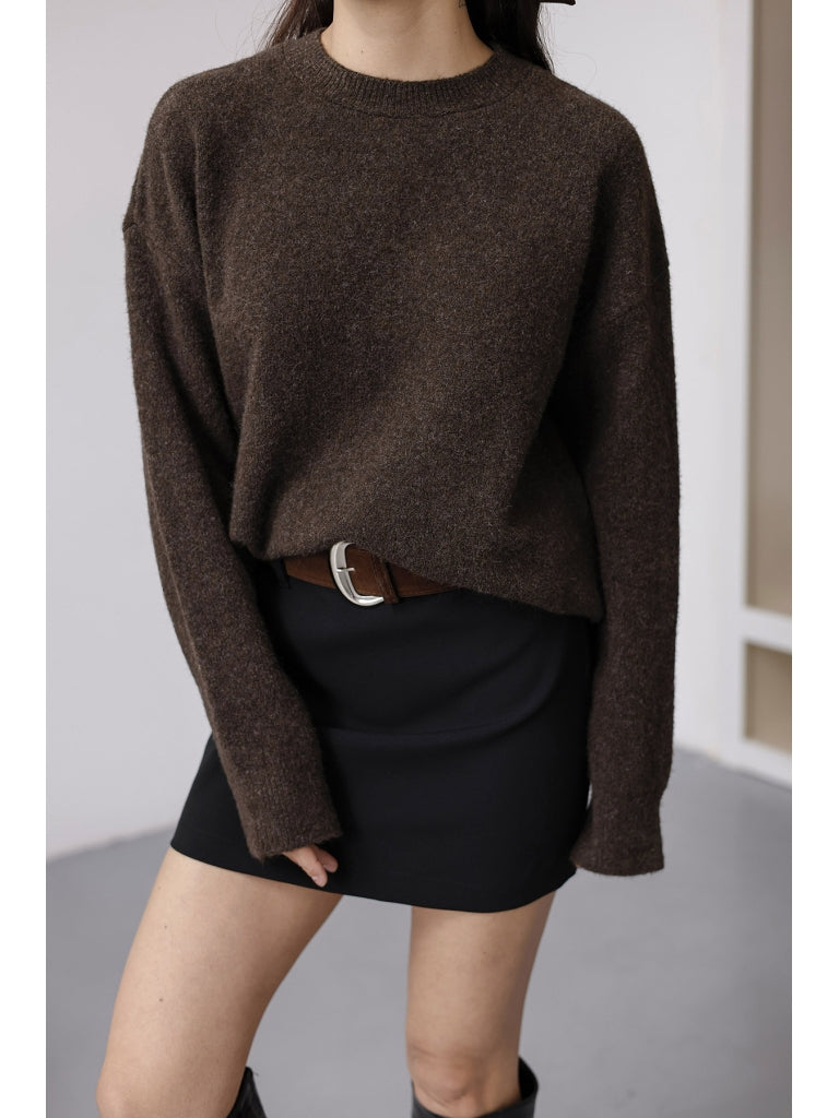 Acı Kahve Bisiklet Yaka Yumoş Kazak 2373-Acı Kahve