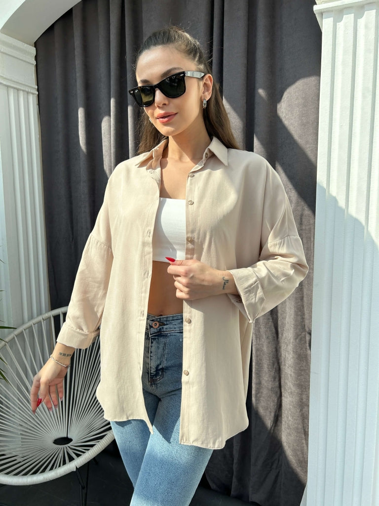 Vizon Oversize Poplin Gömlek