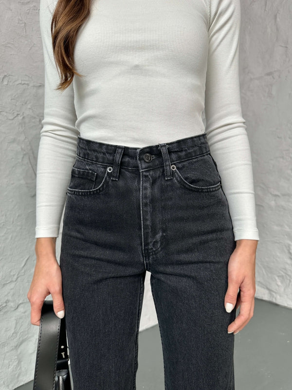 Siyah Yıkamalı Straight Orj Jean 24111-Siyah Yıkamalı