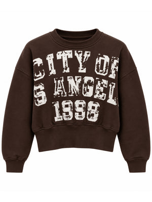 Kahverengi Yazı Baskılı Sweat 3599-Kahverengi