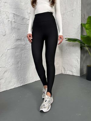 Siyah Topuktan Geçmeli Füzo Tayt 027-Siyah