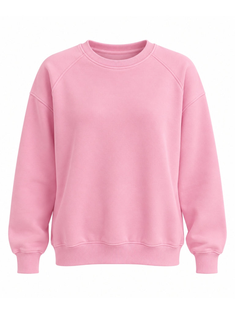 Pembe Oversize Şardonlu Sweat 7912-Pembe