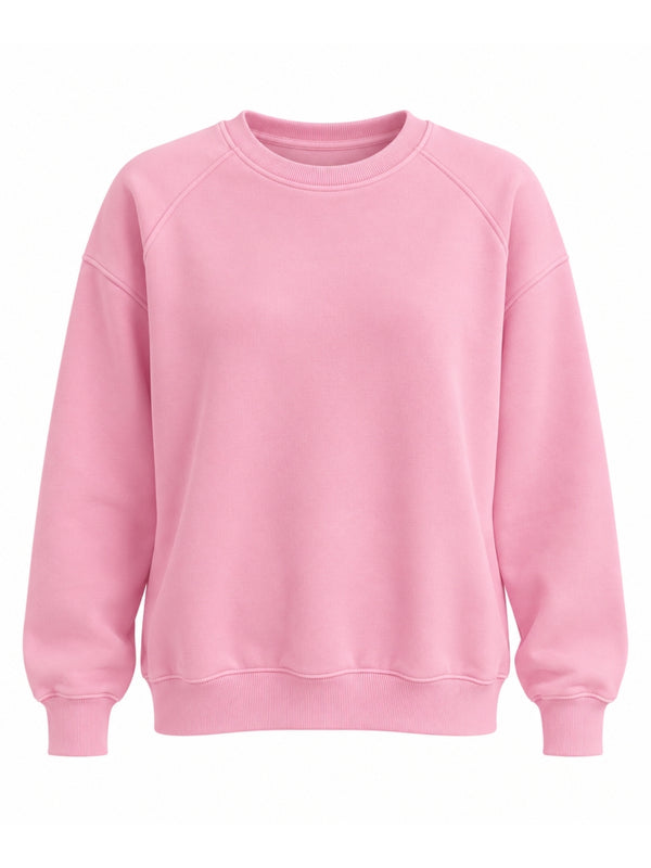 Pembe Oversize Şardonlu Sweat 7912-Pembe
