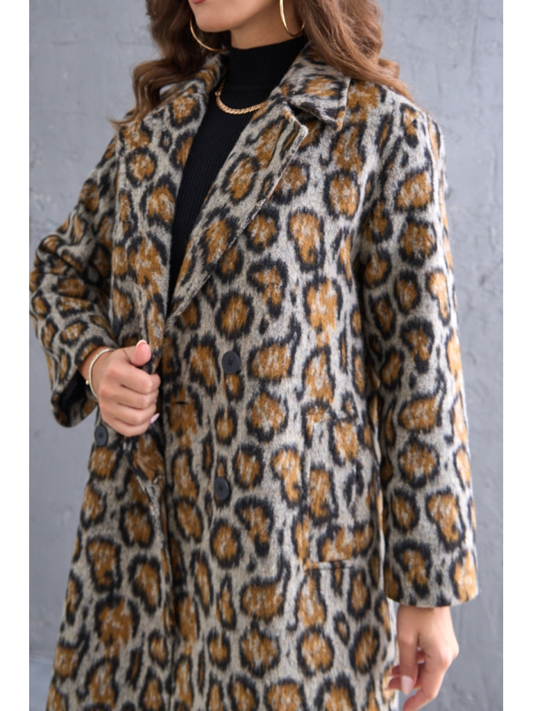 Leopar Desen Oversize Kaban